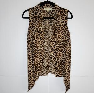Michael Kors Leopard Print Sleeveless Blouse – XS